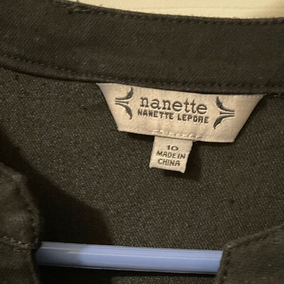 Nanette Lepore Sleeveless Denim Button Down Mini Dress Black Size 10 - Picture 7 of 10